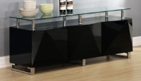 Finn Black High Gloss Low Wide Sideboard 150cm