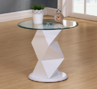 Finn Stylish White High Gloss Side Table