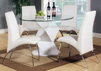 Finn White High Gloss Round Dining Table Set With 4 Chairs
