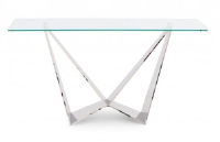 Florence Glass And Stainless Steel Console Table