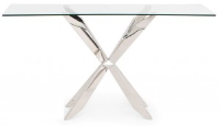 Gabbi Clear Glass And Stainless Steel Console Table