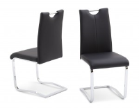 Gabrielle Black Leather Dining Chair
