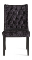 Gemima Black Buttoned Back Velvet Dining Chair