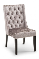 Gemima Grey Buttoned Back Velvet Dining Chair