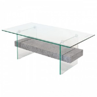 Gladstone Clear Glass And Concrete Coffee Table