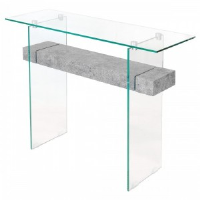 Gladstone Clear Glass And Concrete Console Table