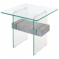 Gladstone Glass And Concrete Side / End Table 50cm