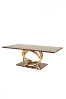 Grantham High End Gloss Gold Leaf And Ebony Dining Table