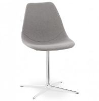 Gretal Grey Cloth And Chrome Chair