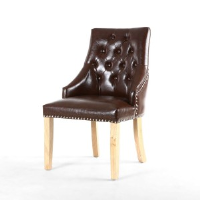 Halle Vintage Brown Leather Dining Chair