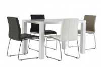 Hannah Dining Table 120 cm With 4 Bobby Chairs-Choice Of Colour Chairs