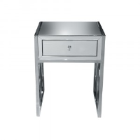 Harper Glass Mirrored Side Table 50cm