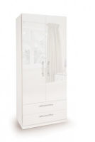Harris Gloss White 2 Door Wardrobe With or Without Drawers