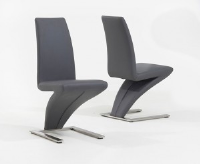 Harry Grey Leather Dining Z Chair