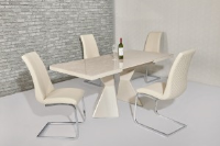 Havannah Cream High Gloss  Extendable Dining Table