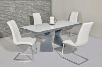 Havannah White/Grey High Gloss  Extendable Dining Table
