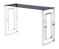 Hayden Clear Glass And Stainless Steel Console Table