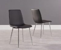 Helen Black Leather And Chrome Dining Chair