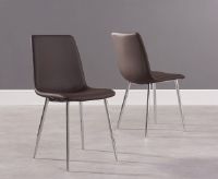 Helen Brown Leather And Chrome Dining Chair