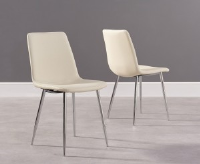 Helen Cream Leather And Chrome Dining Chair