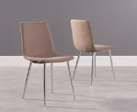Hera Brown Fabric And Chrome Dining Chair