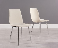 Hera Cream Fabric And Chrome Dining Chair