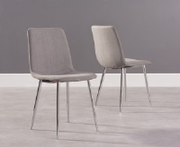 Hera Grey Fabric And Chrome Dining Chair
