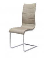 Hettie Cappuccino Fabric And White Gloss Dining Chair