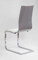 Hettie Grey Gloss And White Leather Dining Chair