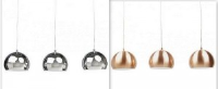 Hubba Copper Or Chrome 3 Light Fitting