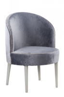 Huxley High End Blue Velvet Dining Chair-Cream Gloss Legs