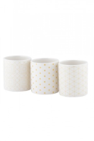 Imani Set Of 3 White And Gold Vases