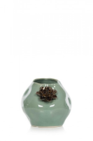 Ismaray Green Ceramic Vase With Decorative Flower