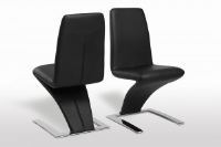 Izza Black Leather Z Dining Chair