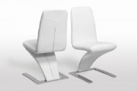 Izza White Leather Z Dining Chair