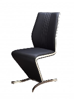 Izzy Modern Dining Chair Black With White Stripe