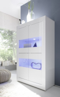 Jasoni White Gloss Storage Display Cabinet