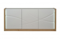 Jasper Oak Wood & White Gloss Sideboard - 2 Sizes