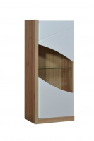 Jasper White And Oak Gloss Display Cabinet