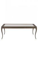 Josephine High Gloss American Oak Dining Table With Marble Top 210cm