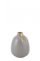 Kasha Grey And Gold Vase