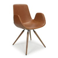 Kehlani Antiqued Brown Leather Dining Chair