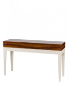 Kenton High Gloss Iron Wood And Cream Gloss Console Table 150cm