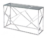 Kiera Clear Glass And Stainless Steel Console Table