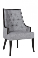 Landon Premium Grey Fabric And Brown Gloss Dining Chair