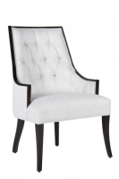Landon Premium White Fabric And Brown Gloss Dining Chair