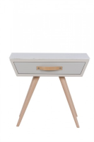 Laurel Cream High Gloss And Marble Bedside Table