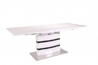Lenny Extendable White & Black Dining Table 160cm