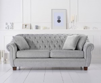 Libby Chesterfield Inspired light Grey 3 Seater Sofa