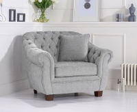 Libby Chesterfield Inspired Light Grey Armchair